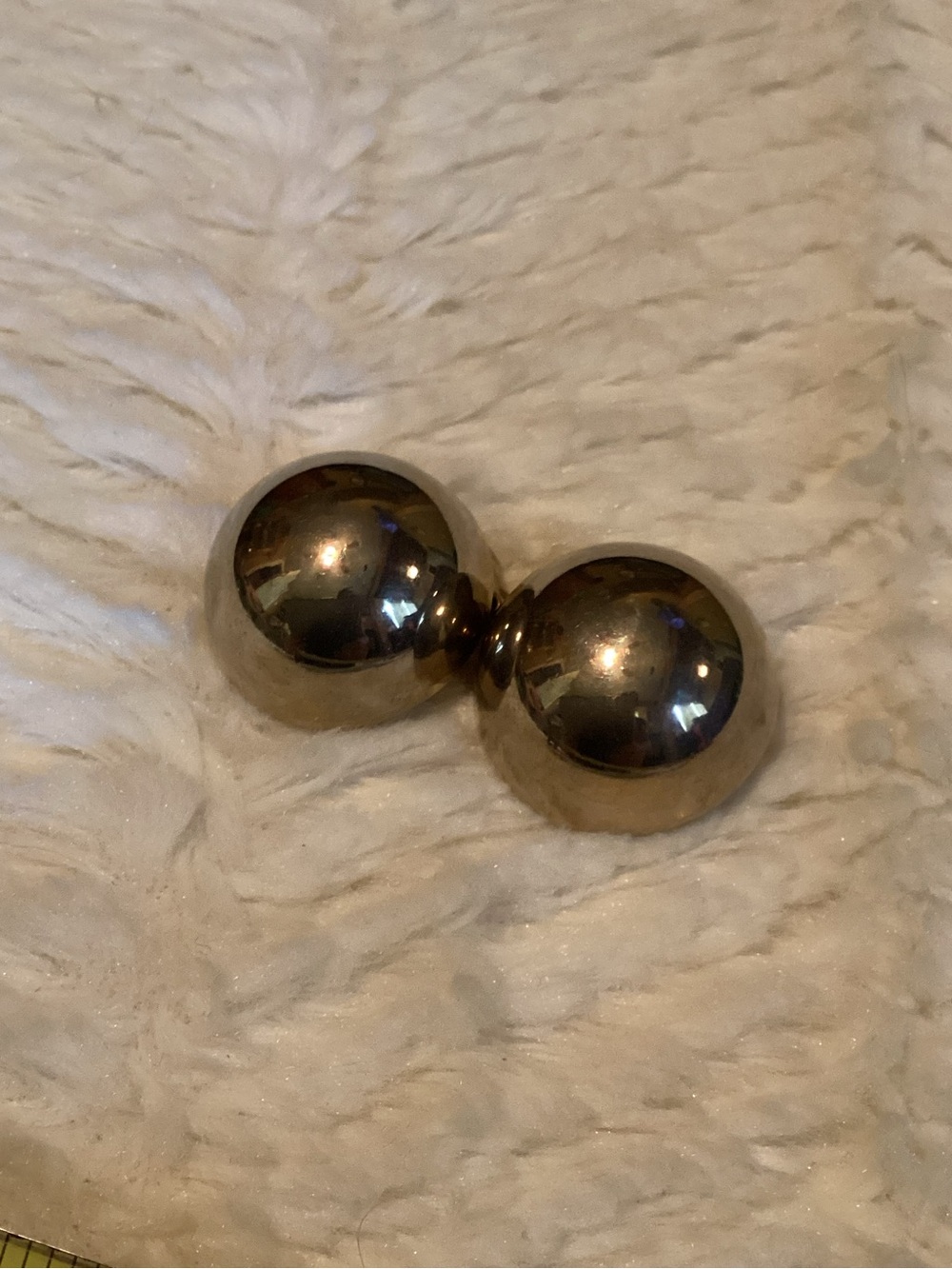 Vintage Coro Rare Silver Toned Ball Clip On Earrings Mid-century Puffy Dome